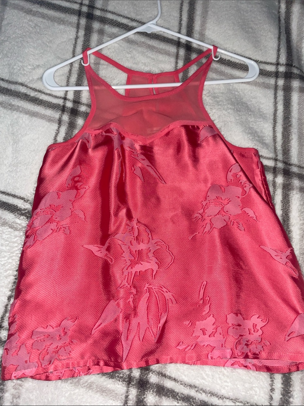 American Eagle Outfitters Coral Pink Satin Tank